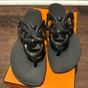 Brand new never worn Hermes Sandales Egerie Black size 40